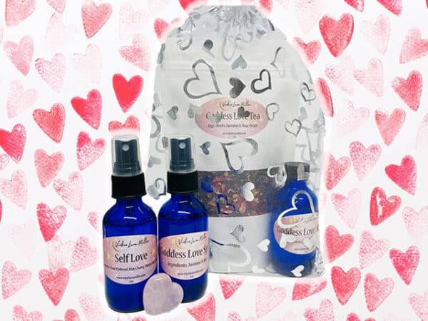 Goddess Love Kit - Body Spray, Crystal Heart & Tea