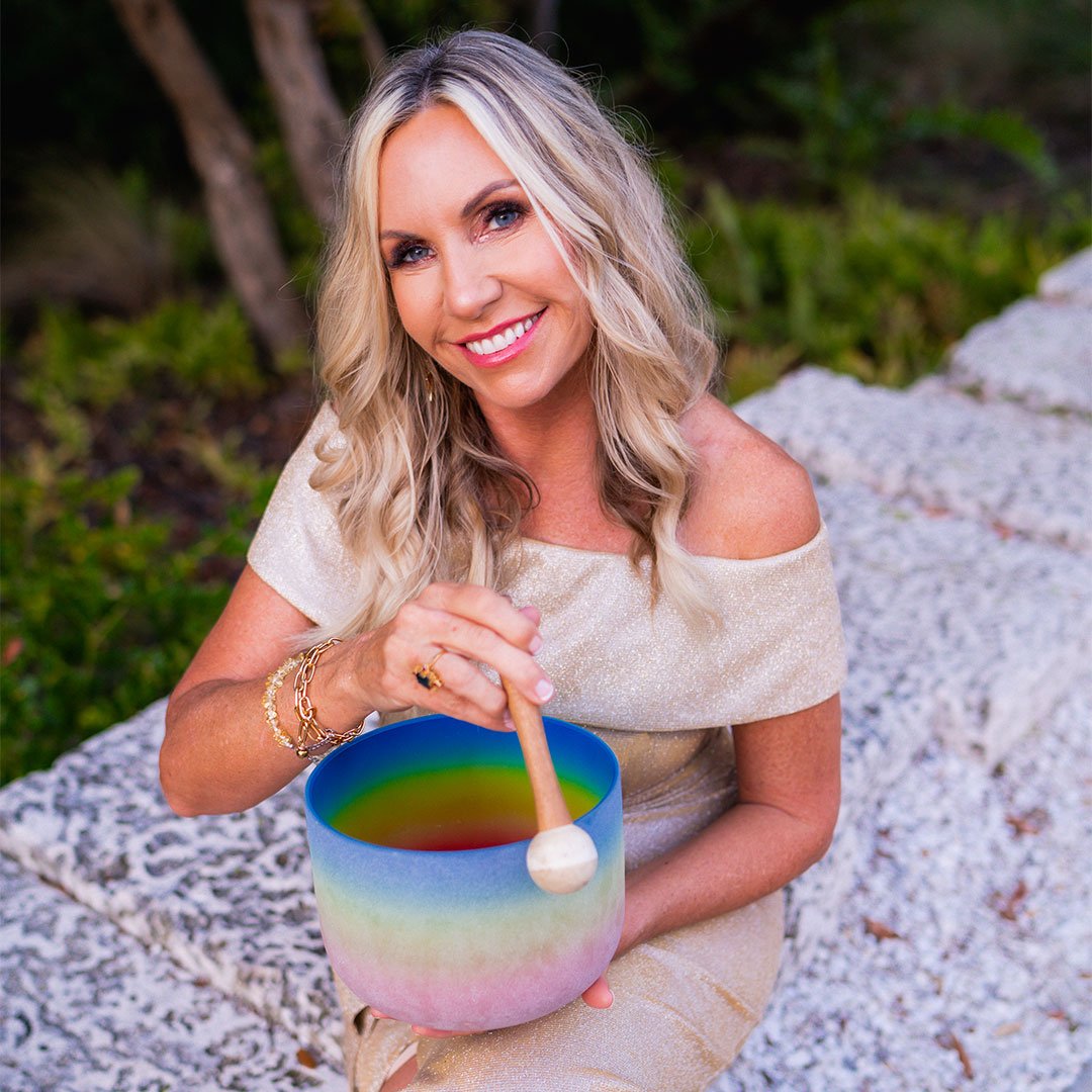 Vickie Miller Gold Goddess with Rainbow Sounding Bowl